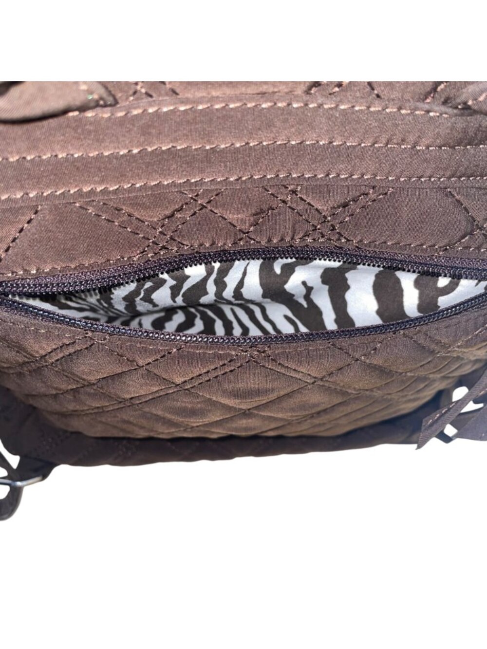 Vera Bradley Women’s Brown Quilted Fabric With Buckle Front Pocket Backpack image 10